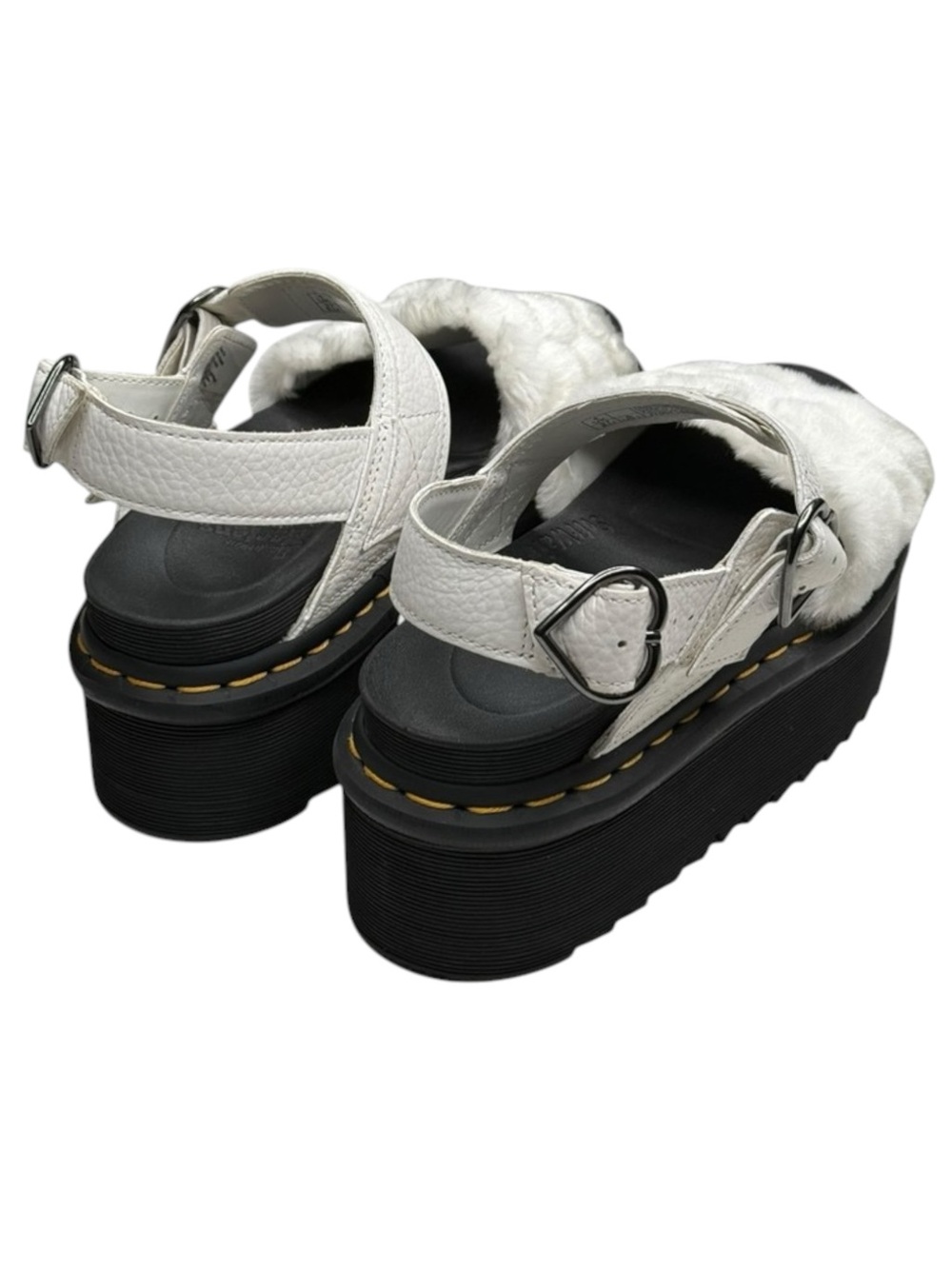 new Dr Martens ☁︎︎ Voss Fluffy Faux Fur Platform Sandal ☁︎︎ White Nappa ☁︎︎ 37 - Picture 5 of 17